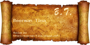 Beerman Tina névjegykártya